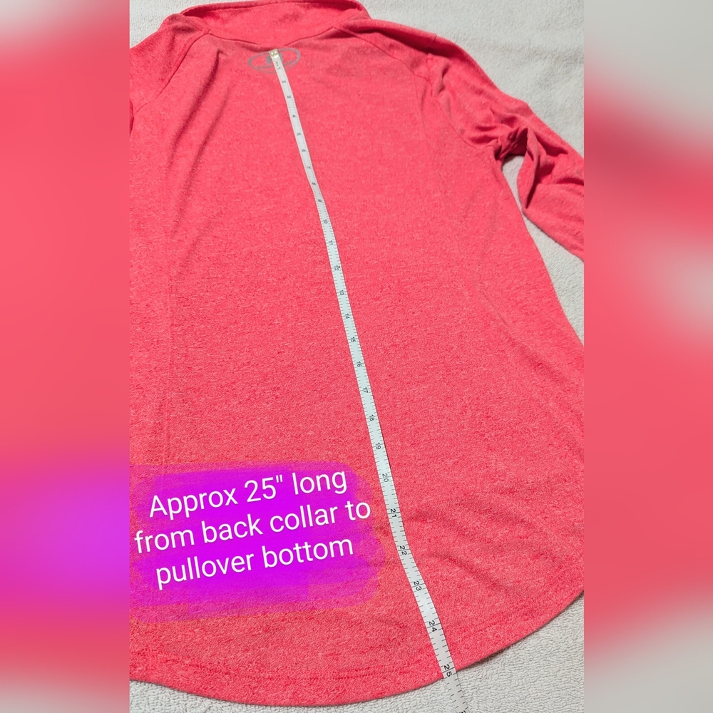 Size Sm Under Armour EUC Vibrant Peachy 1/2 Front zip long sleeve pullover - Picture 12 of 14